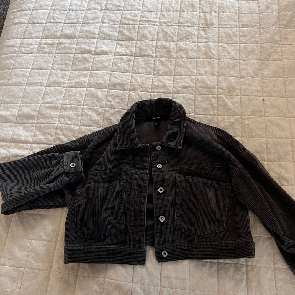 Dark Brown cropped corduroy jacket